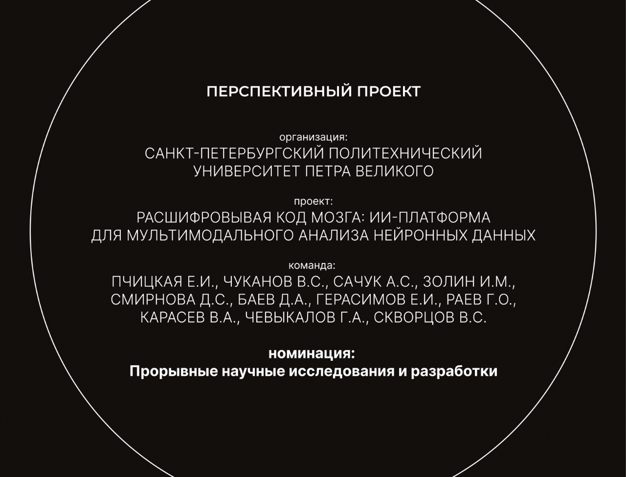 Gravity 2025 Award Certificate for Promising SPbPU Project